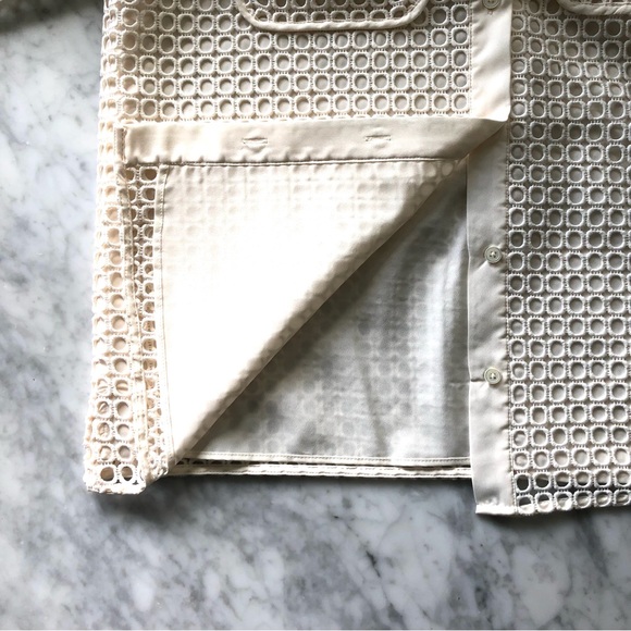 NWT Joie Merredin Mesh Crochet Blouse - Picture 15 of 16